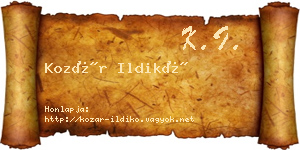 Kozár Ildikó névjegykártya